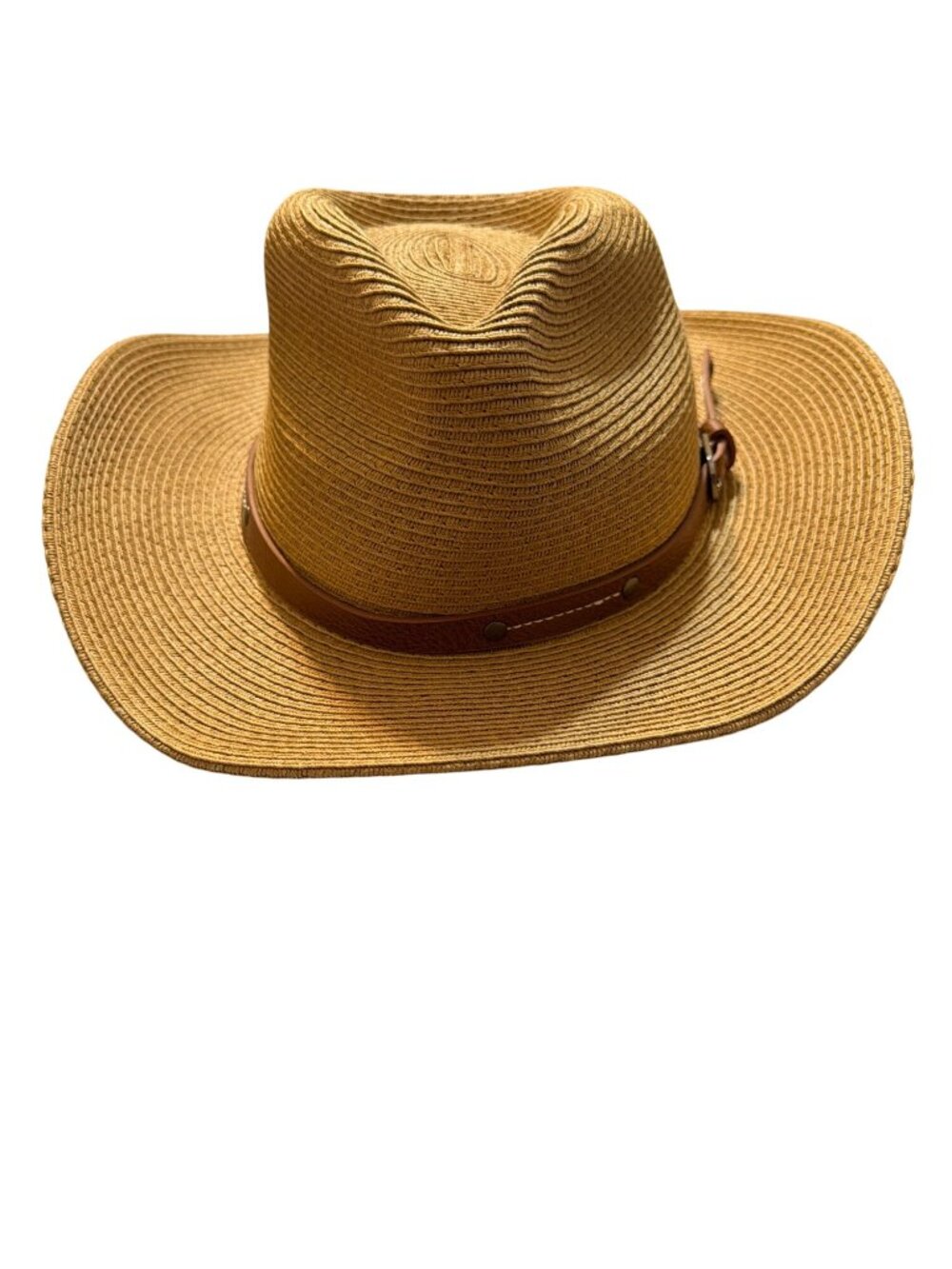 Furtalk Straw Cowboy Hat Adjustable Chin Strap Faux Leather Band Outdoor Sz M/L